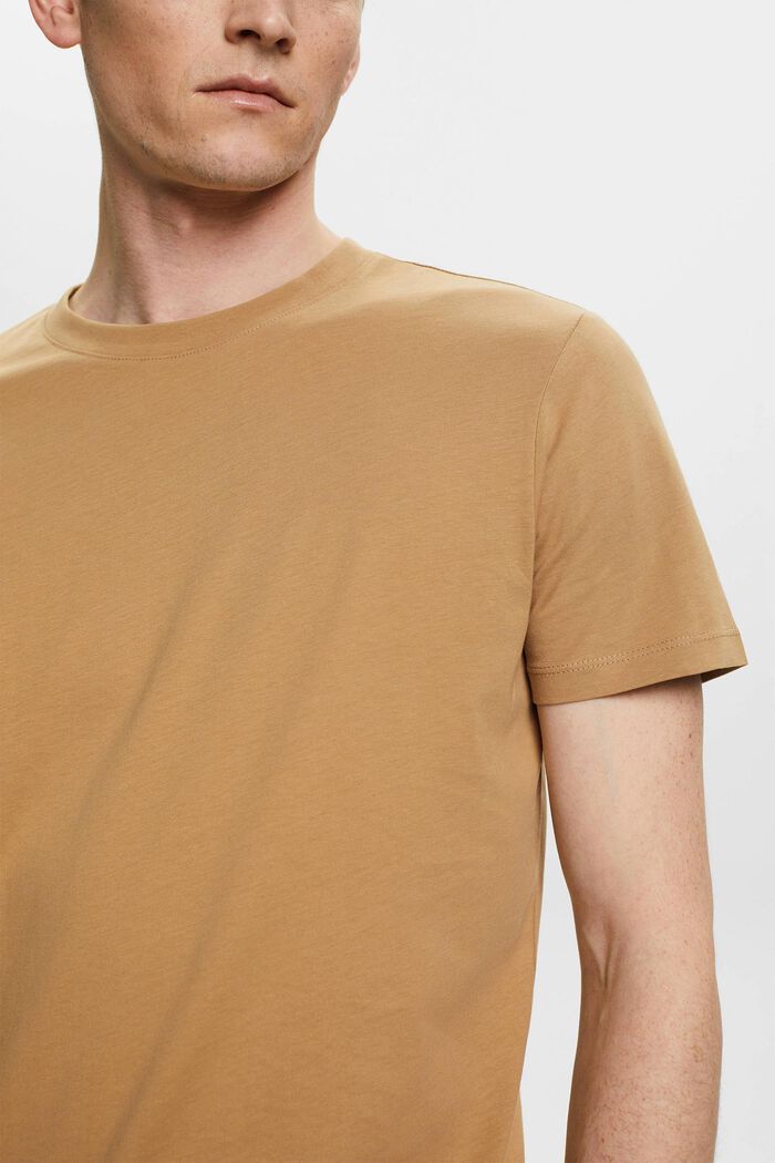 Slim fit bomulds-T-shirt, BEIGE, detail image number 2