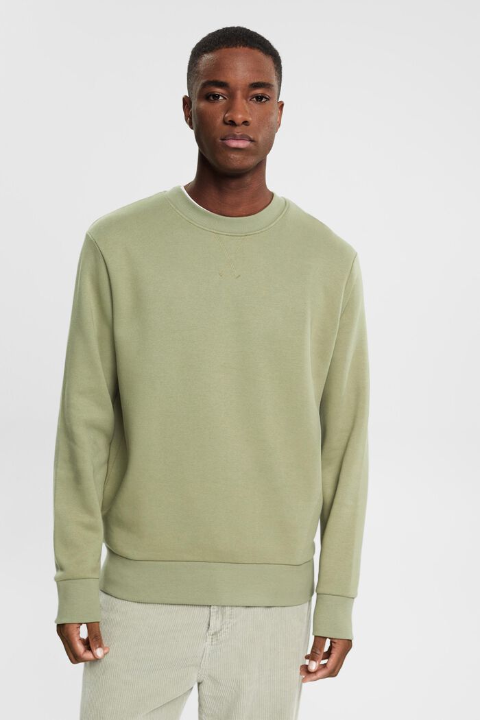 Genanvendte materialer: ensfarvet sweatshirt, LIGHT KHAKI, detail image number 0