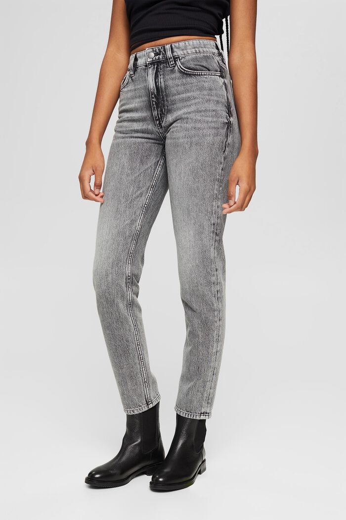 7/8-jeans med fashion-fit, økologisk bomuldsblanding, GREY MEDIUM WASHED, detail image number 0