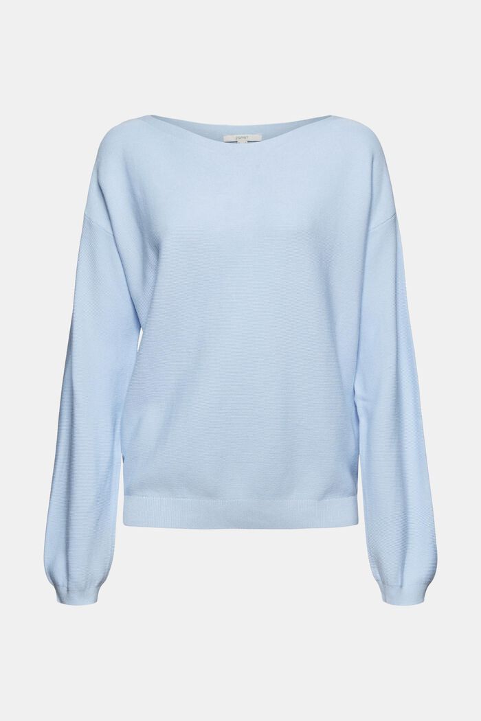 Sweater af 100% økologisk bomuld, PASTEL BLUE, detail image number 0