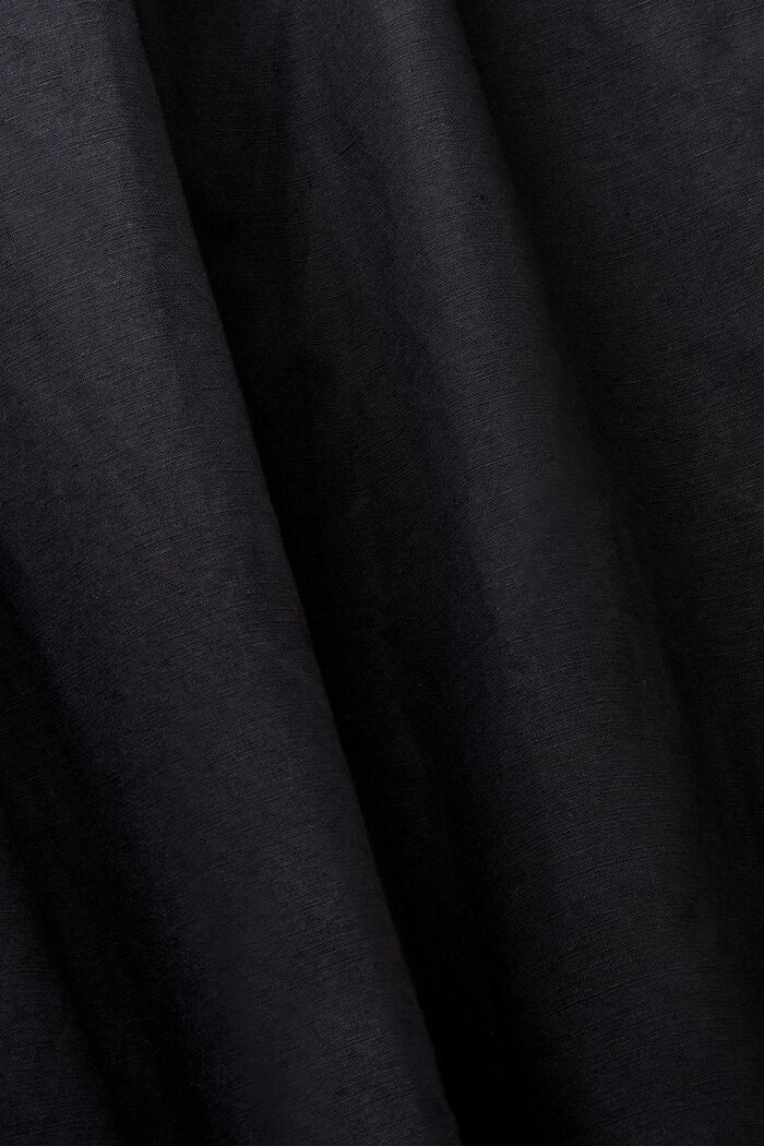 Bukser i bomuld/hør, BLACK, detail image number 6