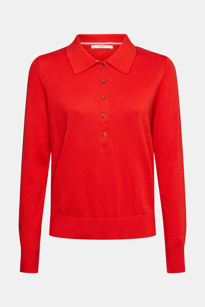 Pullover med polokrave, RED, detail image number 7
