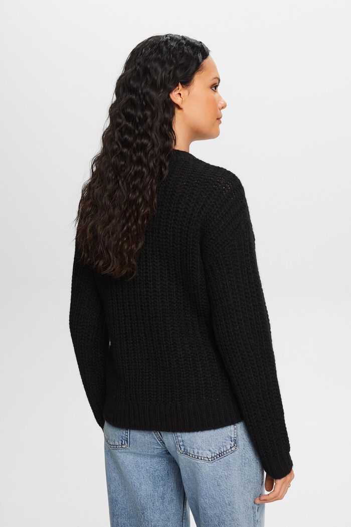 Sweater i ribstrik, BLACK, detail image number 3