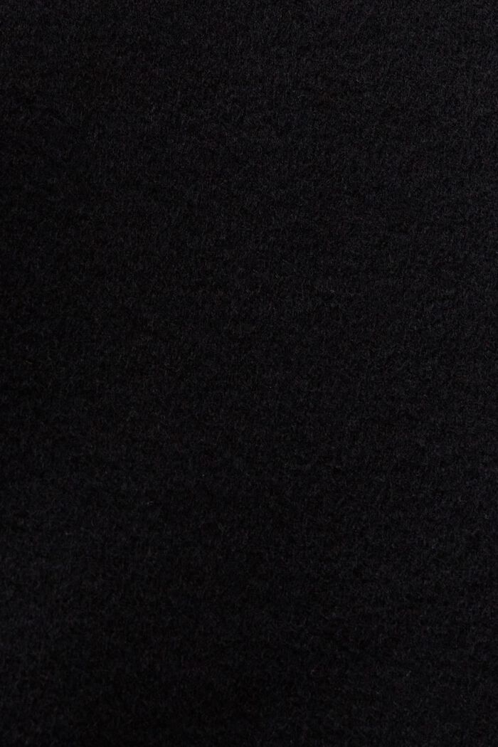 Dobbeltradet frakke i uld og kashmir, BLACK, detail image number 5