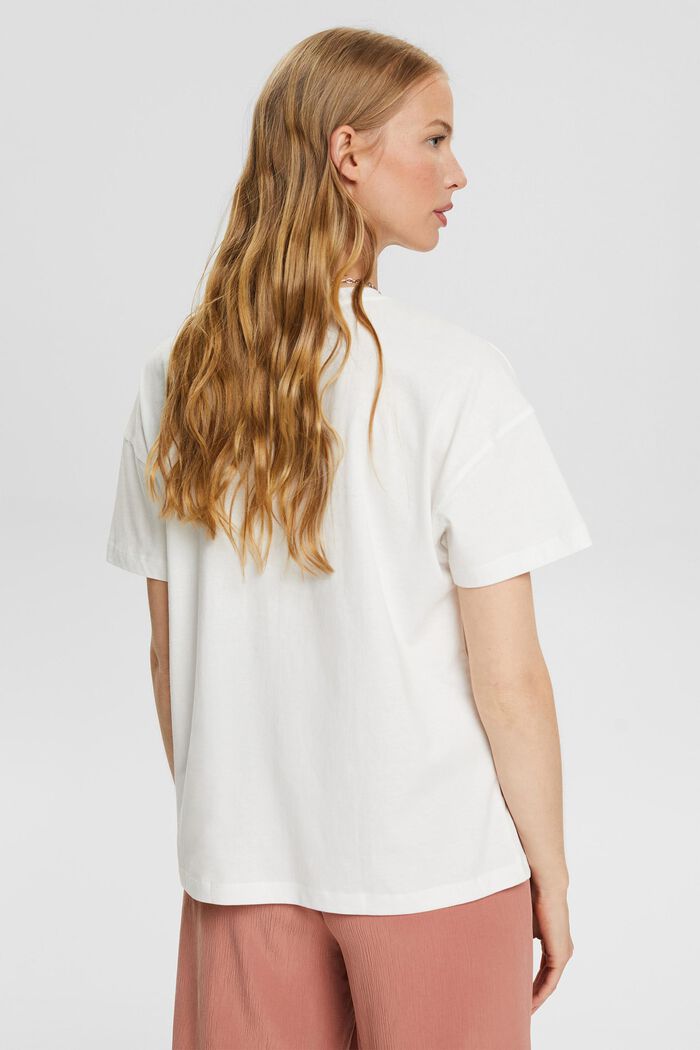 T-shirt med print, OFF WHITE, detail image number 5