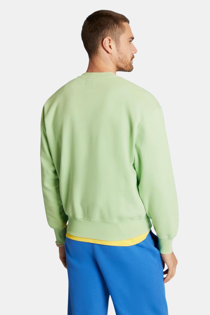 Unisex sweatshirt i bomuldsfleece med logo, LIGHT GREEN, detail image number 3