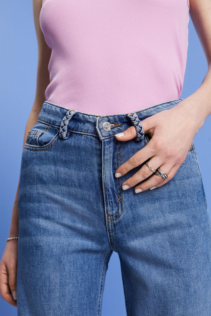 Lette jeans med vide bukseben, BLUE MEDIUM WASHED, detail image number 2