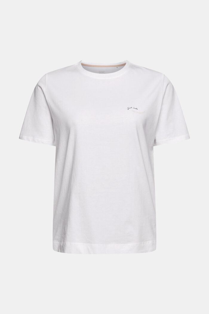 T-shirt med lille print, økologisk bomuld, WHITE, detail image number 7
