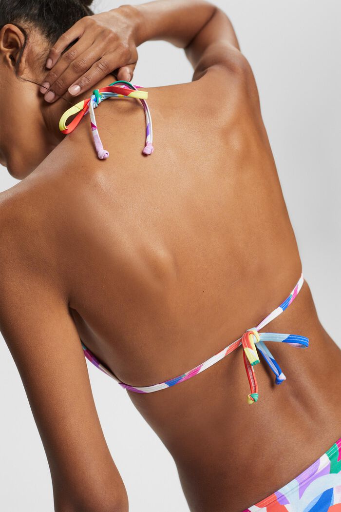 Genbrugte materialer: bikinitop med farverigt mønster, VIOLET, detail image number 3