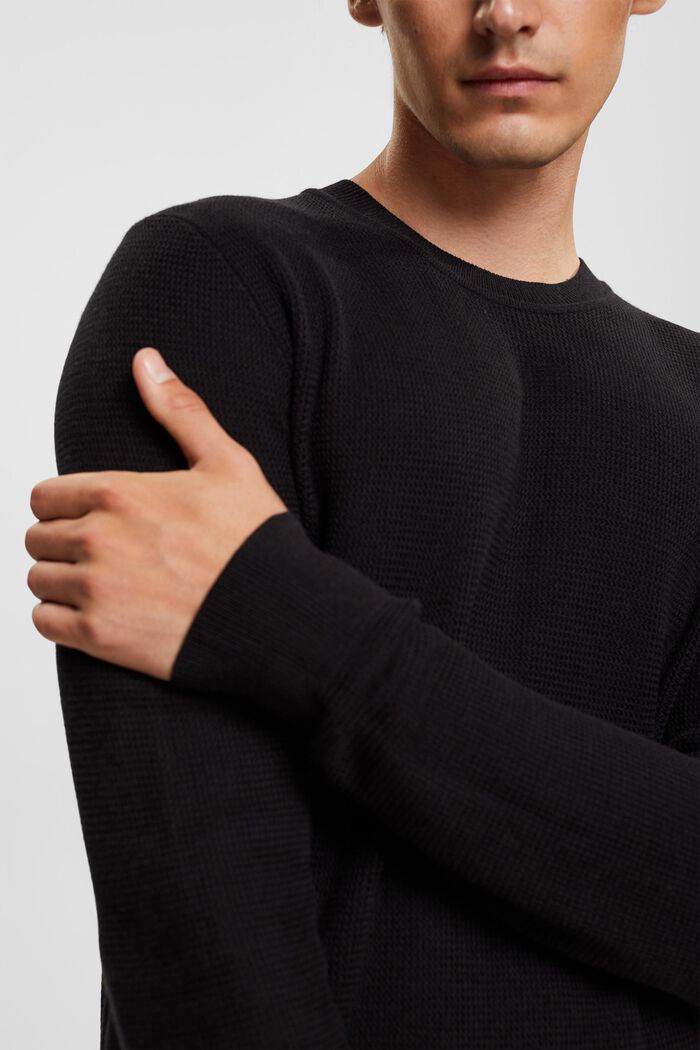 Stribet sweater, BLACK, detail image number 0