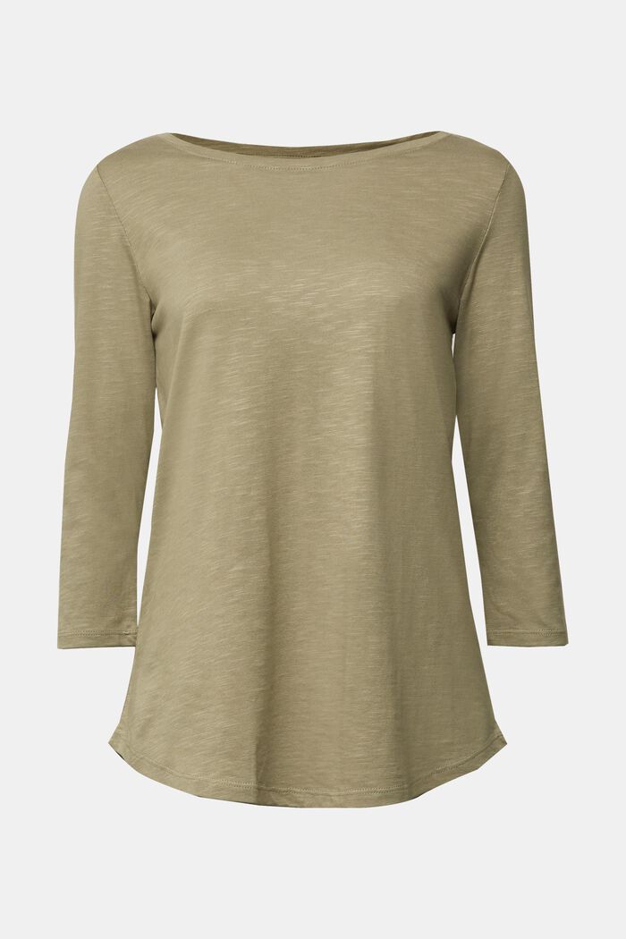 Jerseyshirt med økologisk bomuld, LIGHT KHAKI, detail image number 0