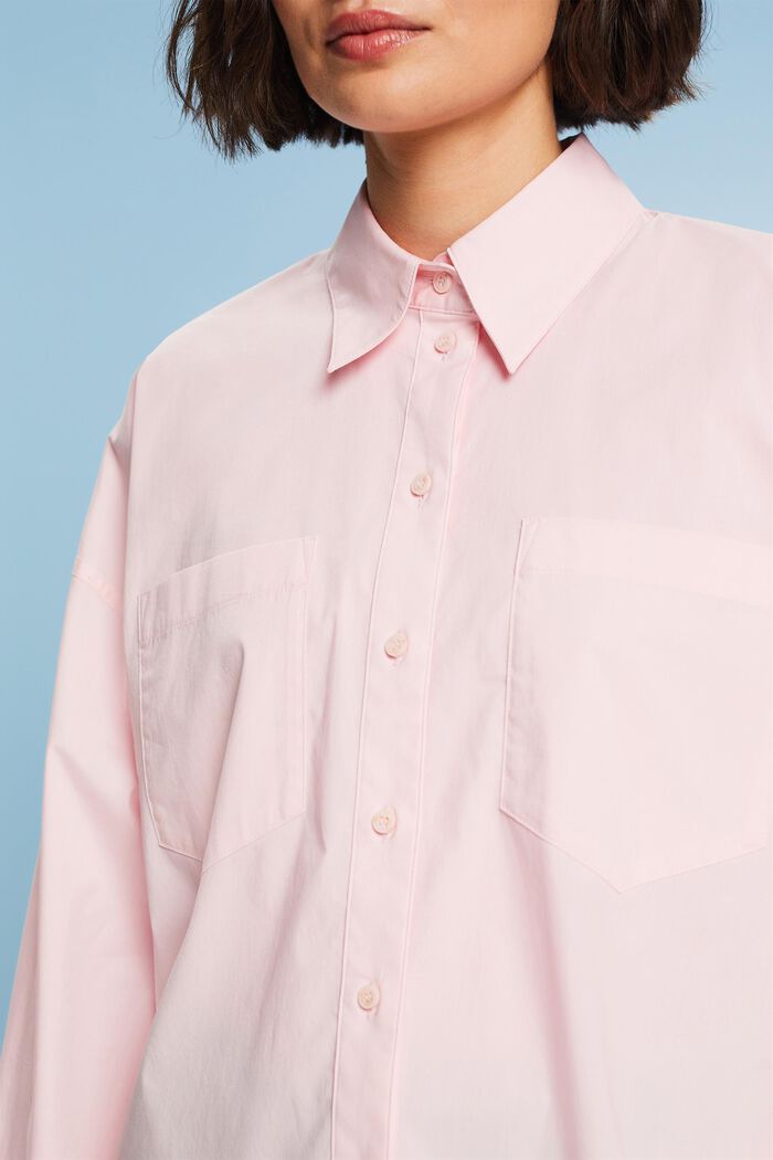 Button up-skjorte i bomuldspoplin, PASTEL PINK, detail image number 2