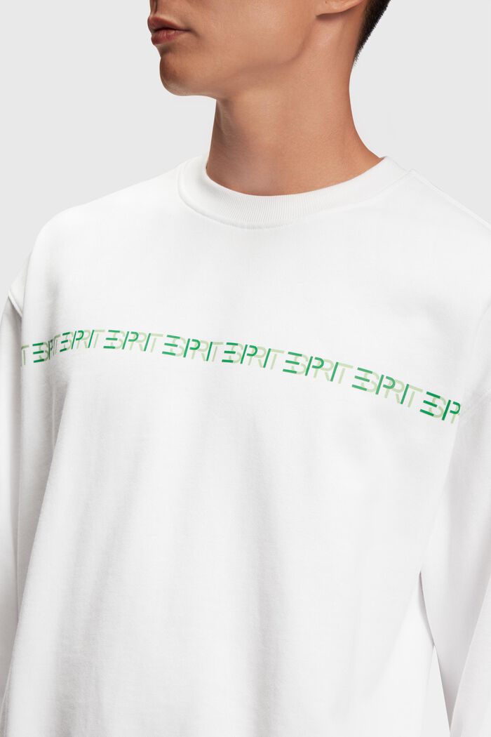 Yagi Archive ribbet sweatshirt med logo, WHITE, detail image number 2