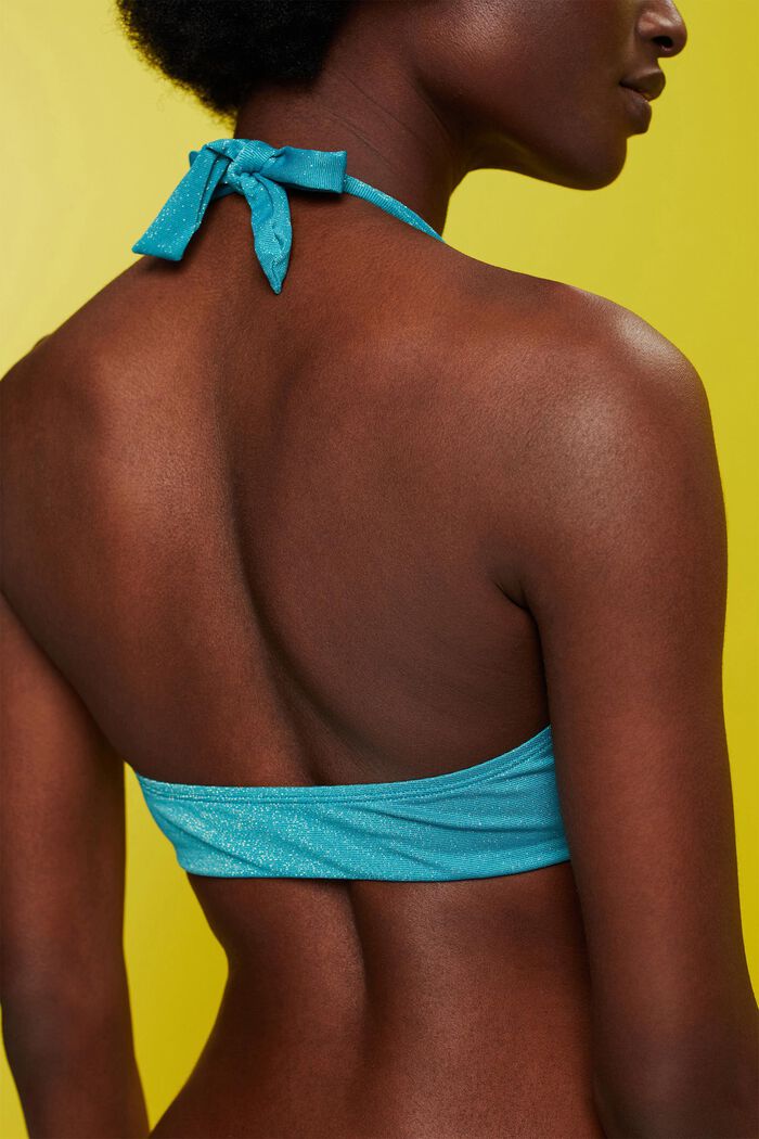 Bandeau-bikinitop med glimmer, TEAL BLUE, detail image number 3