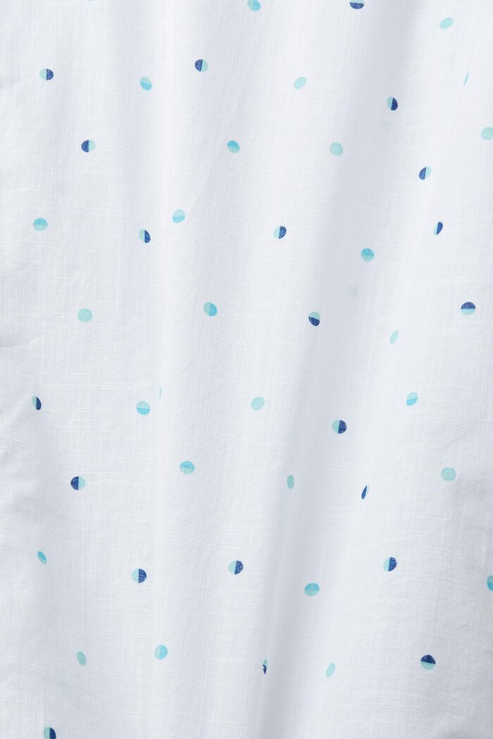 Skjorte i slub-bomuld med måneprikket mønster, WHITE, detail image number 4