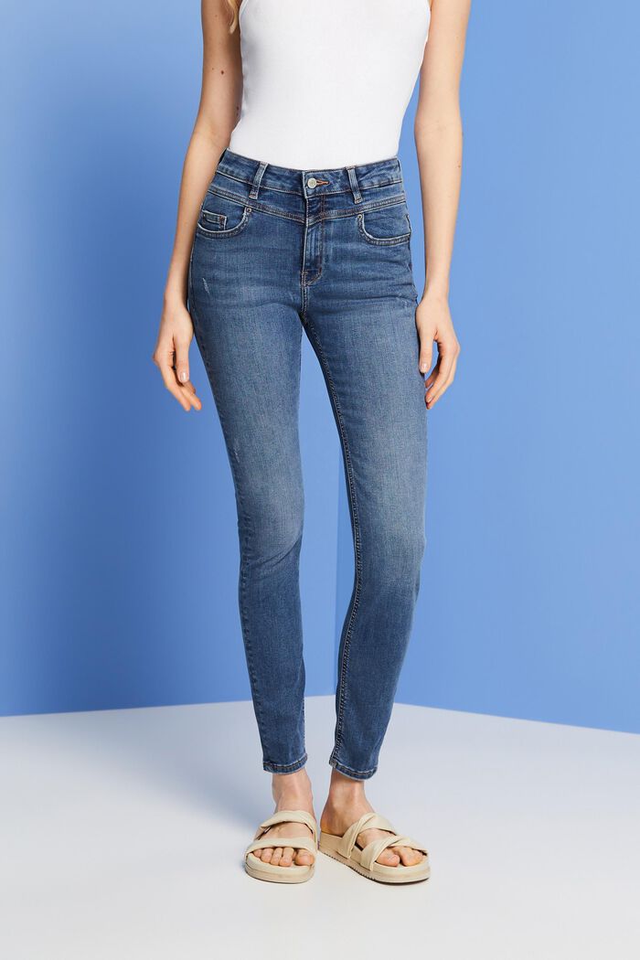 Shaping-jeans med høj linning, BLUE MEDIUM WASHED, detail image number 0
