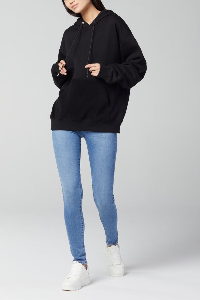 Unisex-sweatshirt i patchworklook, BLACK, detail image number 3
