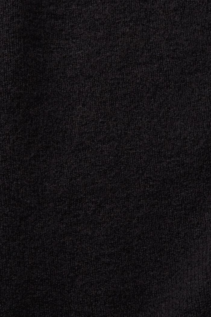 Cardigan med knapper og V-hals, uldmiks, BLACK, detail image number 5