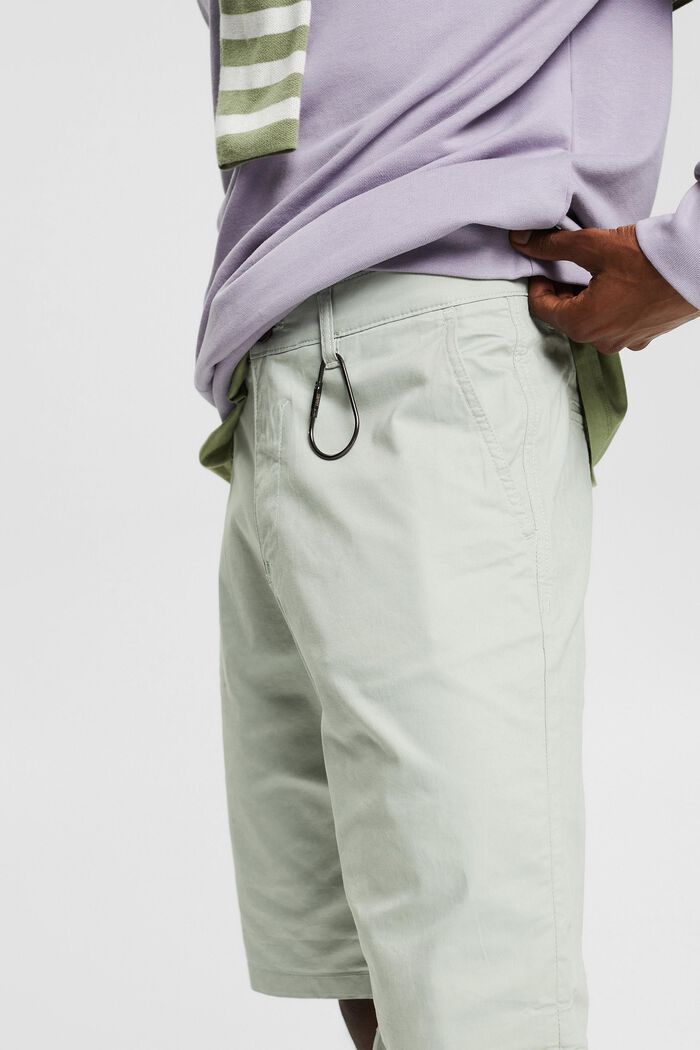 Korte bukser i økologisk bomuld, LIGHT KHAKI, detail image number 2