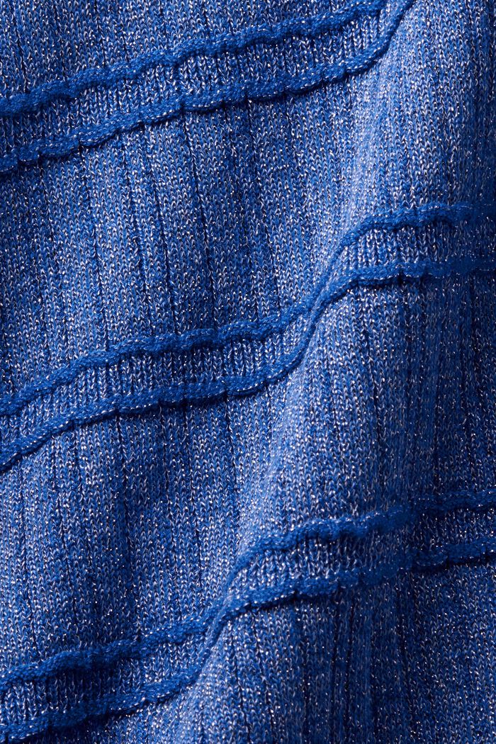 Lamé-cardigan med V-hals, BRIGHT BLUE, detail image number 5
