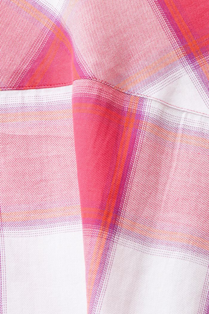 Ternet bomuldsbluse, PINK FUCHSIA, detail image number 5