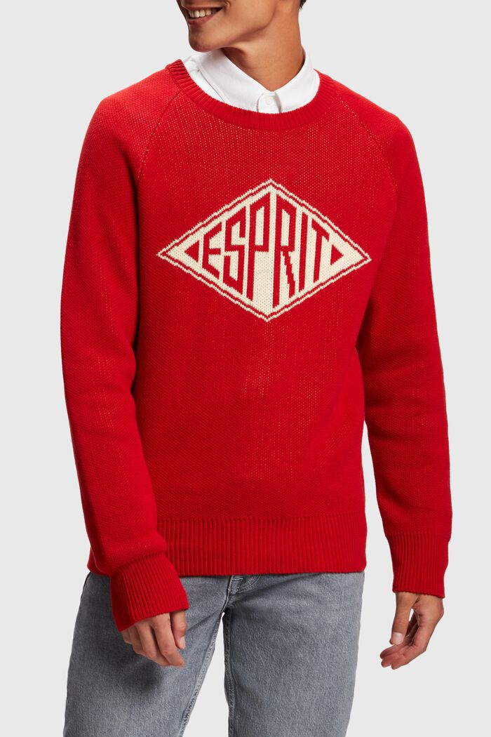 Unisex-striksweater, RED, detail image number 3
