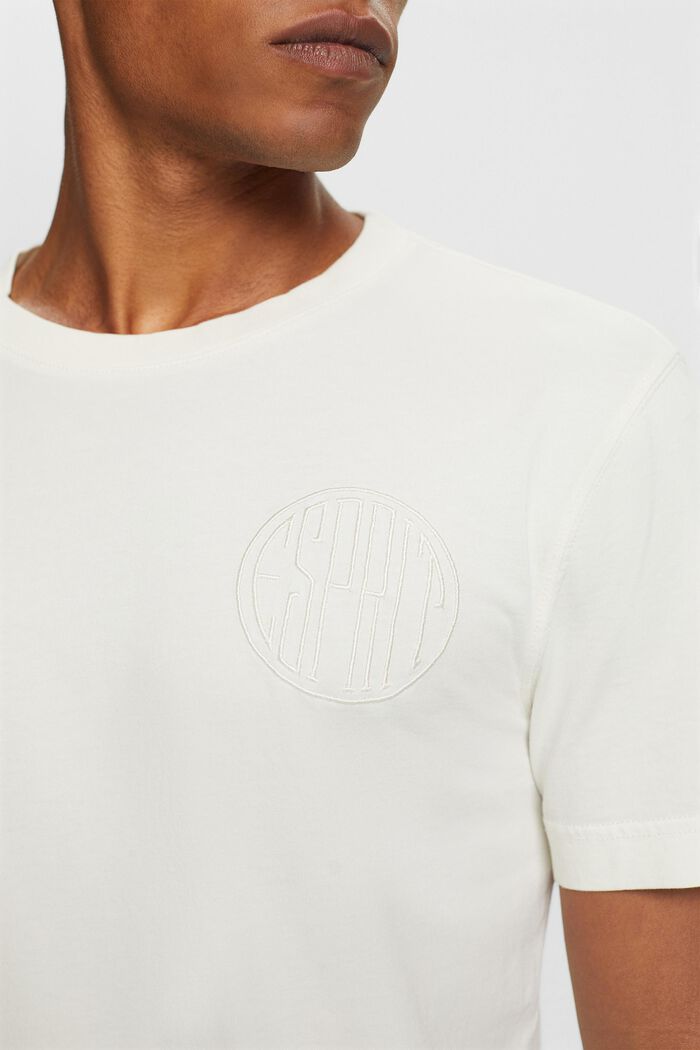 T-shirt med syet logo, 100 % bomuld, ICE, detail image number 2