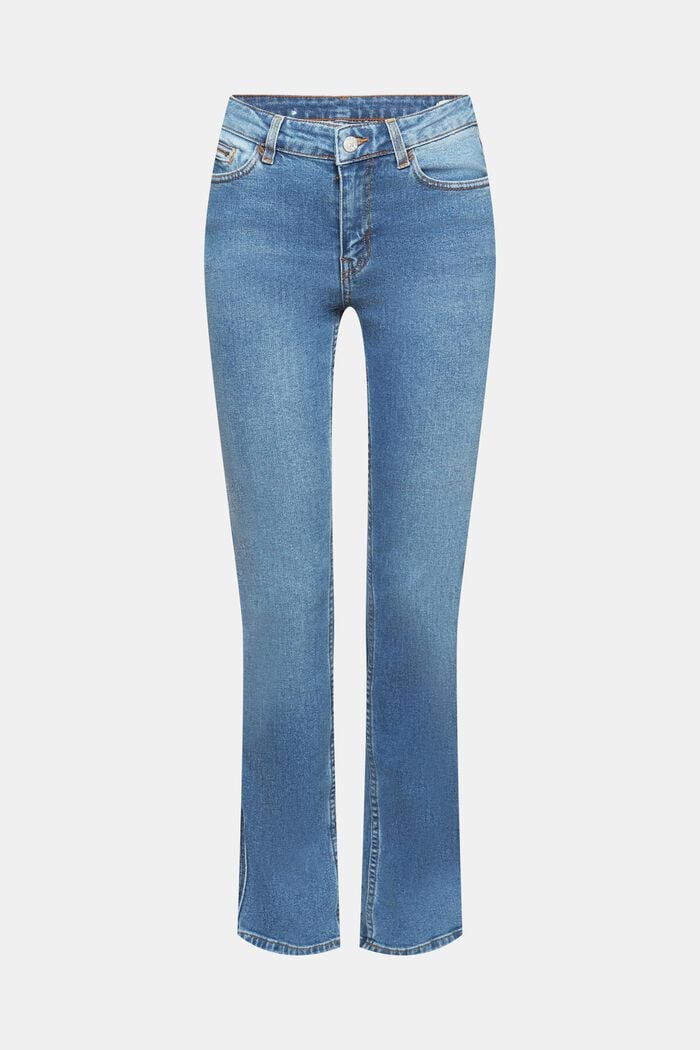 Jeans med høj talje og lige ben, BLUE LIGHT WASHED, detail image number 7