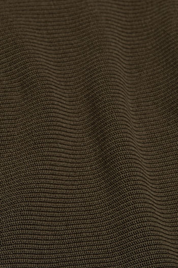 Pullover med bådudskæring, af økologisk bomuld/ TENCEL™, DARK KHAKI, detail image number 4