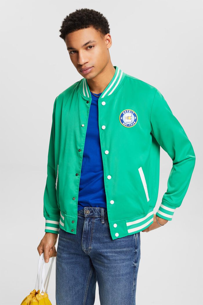 Varsity-jakke med logo, GREEN, detail image number 0