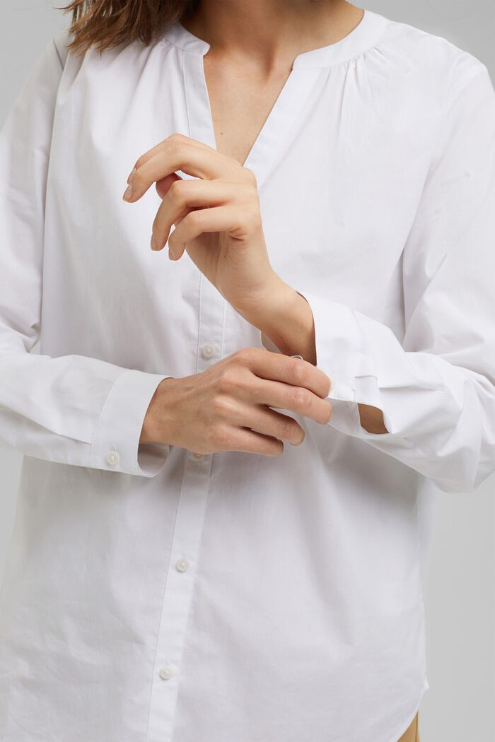 Bluse af 100% økobomuld, WHITE, detail image number 2