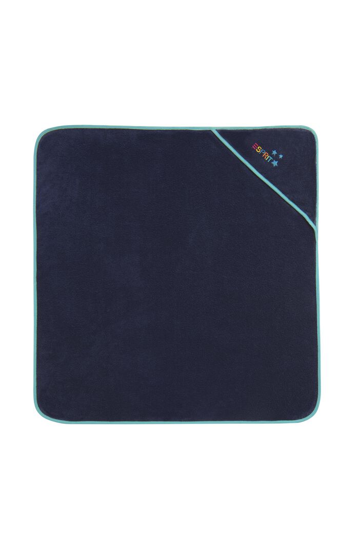 Håndklæde med hætte og broderet logo, NAVY BLUE, overview