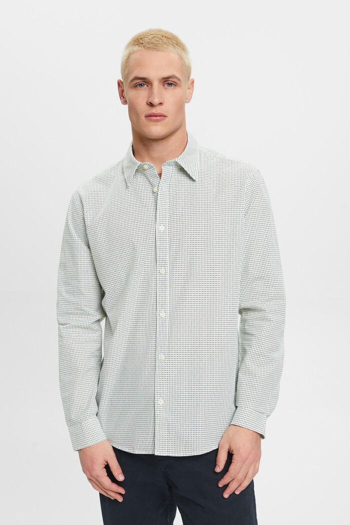 Skjorte i slim fit med allover-mønster, WHITE, detail image number 0