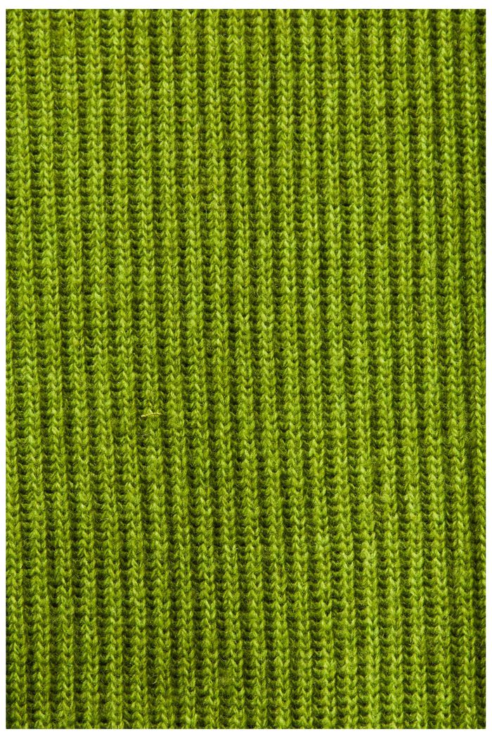 Ribstrikket troyer-sweater i uldmiks, LEAF GREEN, detail image number 4