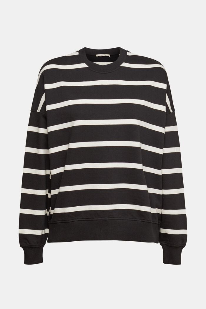 Sweatshirt med stribet mønster, BLACK, detail image number 2