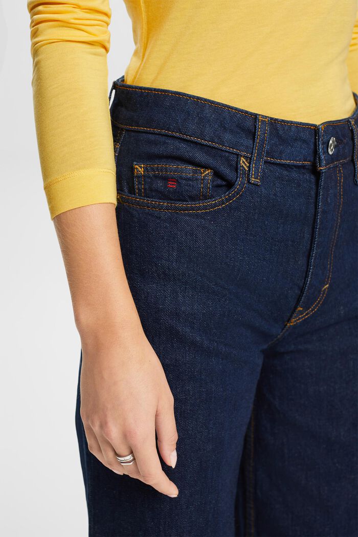 Retro-jeans med høj talje og vide ben, BLUE RINSE, detail image number 4