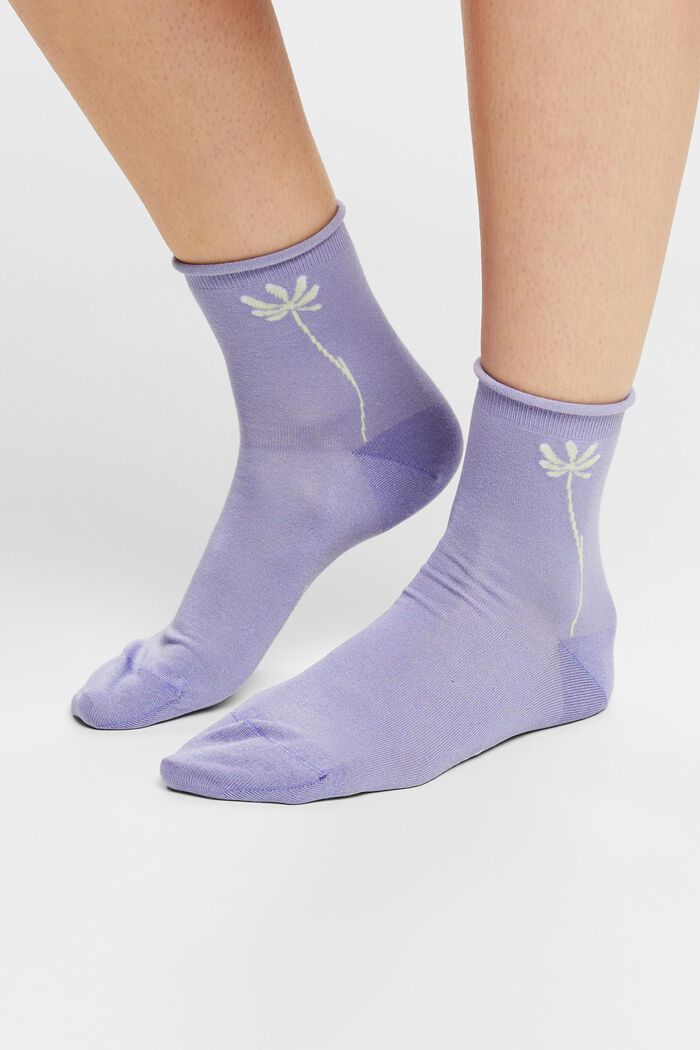 Pakke med 2 par strikkede sokker med print, THIMBLE, detail image number 1