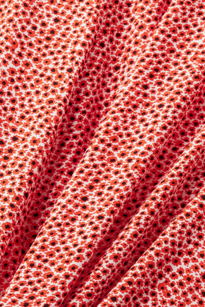 Midinederdel med allover blomstermønster, ORANGE RED, detail image number 5