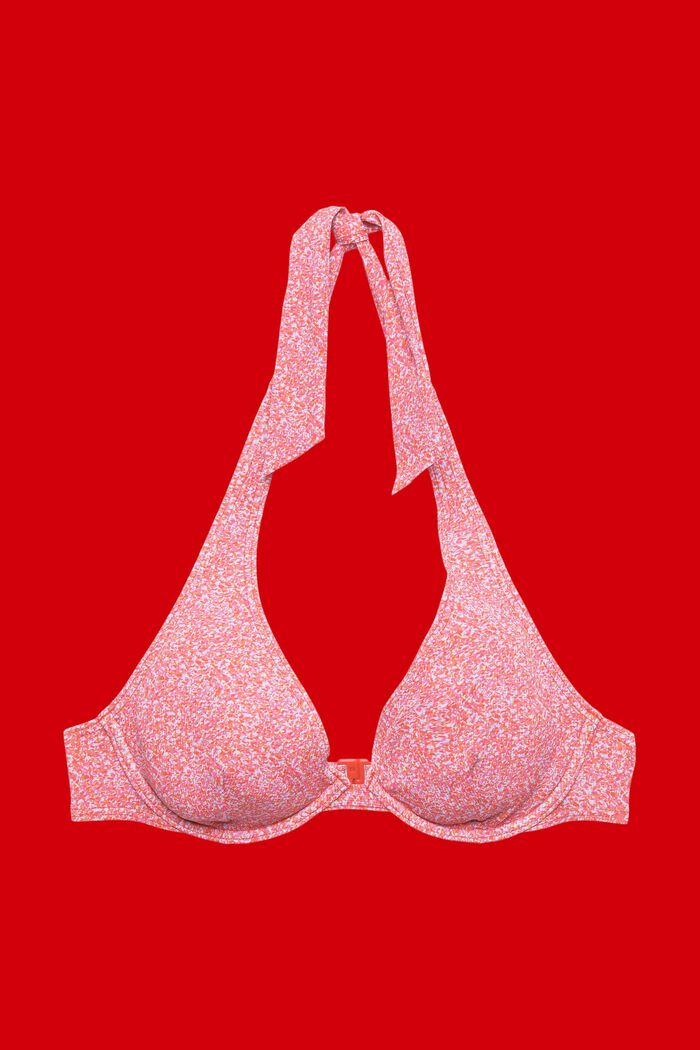 Halterneck apex-bikinitop med bøjle og print, PINK, detail image number 3