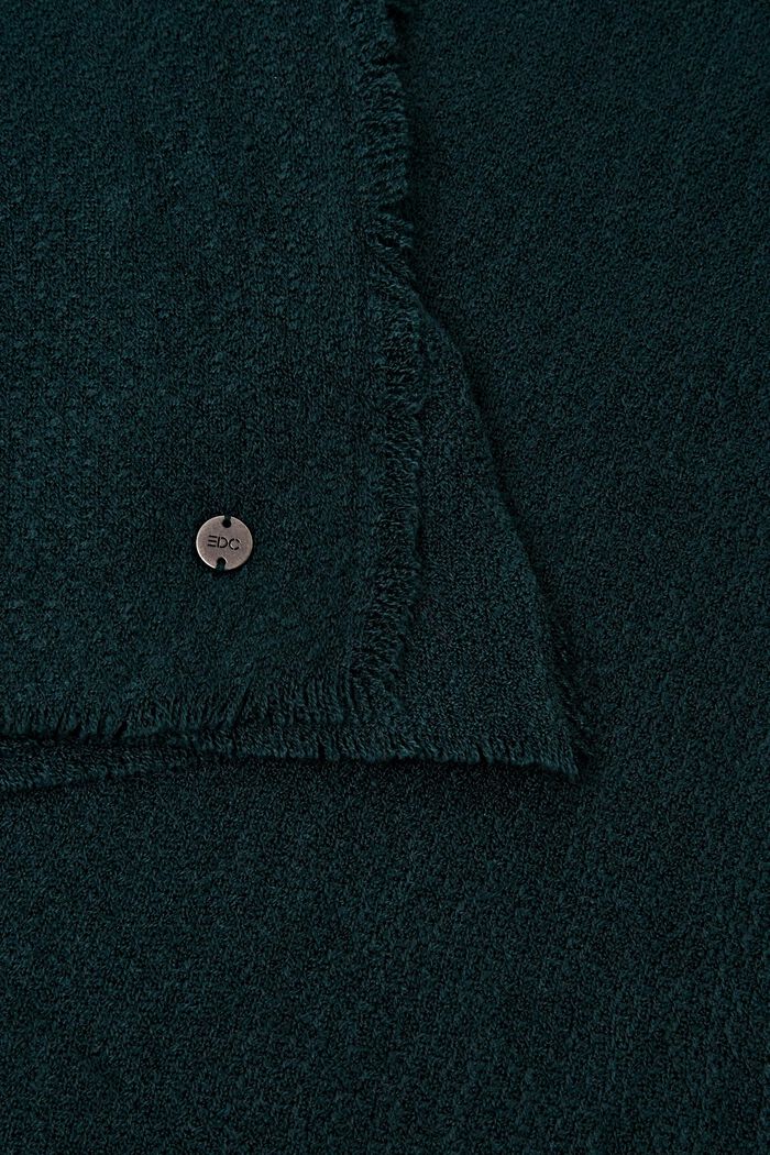 Blødt tekstureret tørklæde, DARK TEAL GREEN, detail image number 1