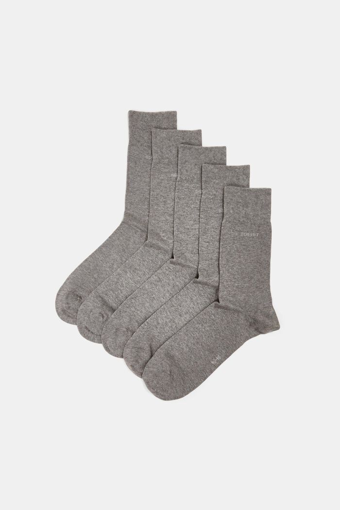 Pakke med 10 par sokker, økologisk bomuldsblanding, LIGHT GREY MELANGE, detail image number 0