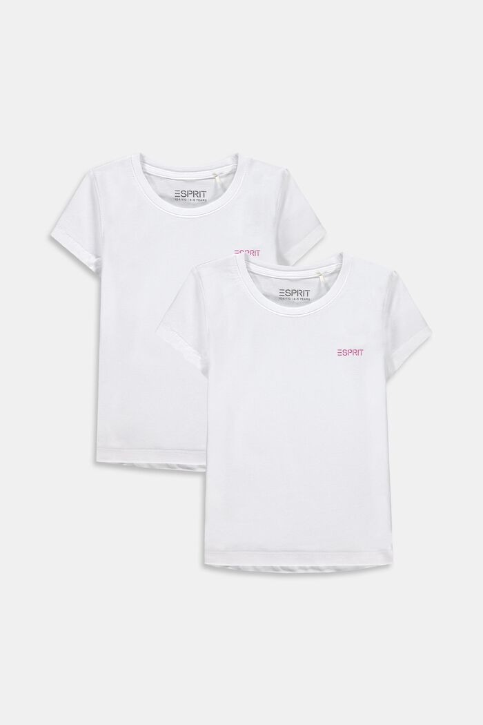 Pakke med 2 T-shirts af bomuldsstretch, WHITE, detail image number 0