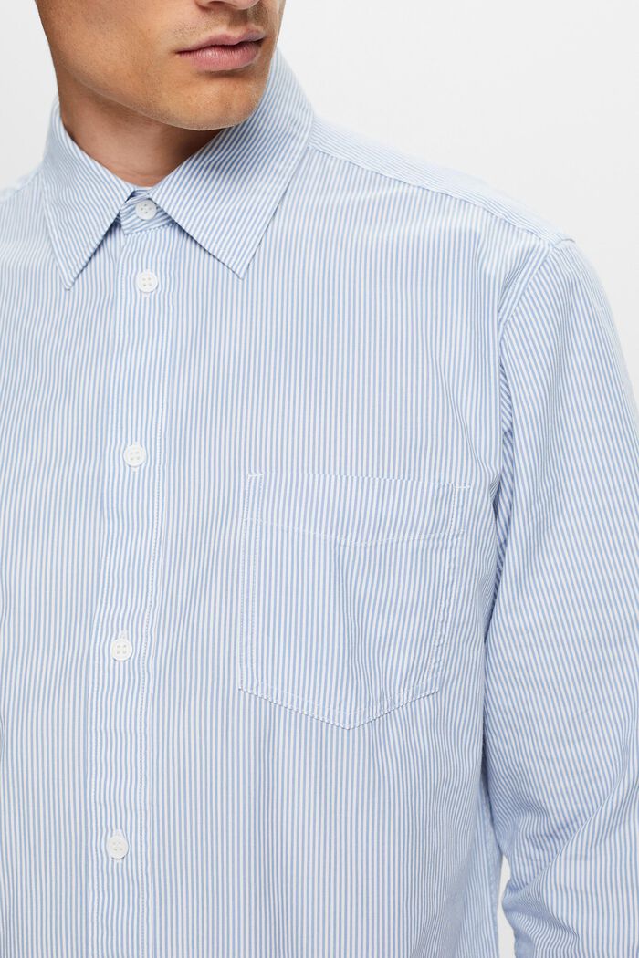 Stribet skjorte i bomuldspoplin, LIGHT BLUE, detail image number 2