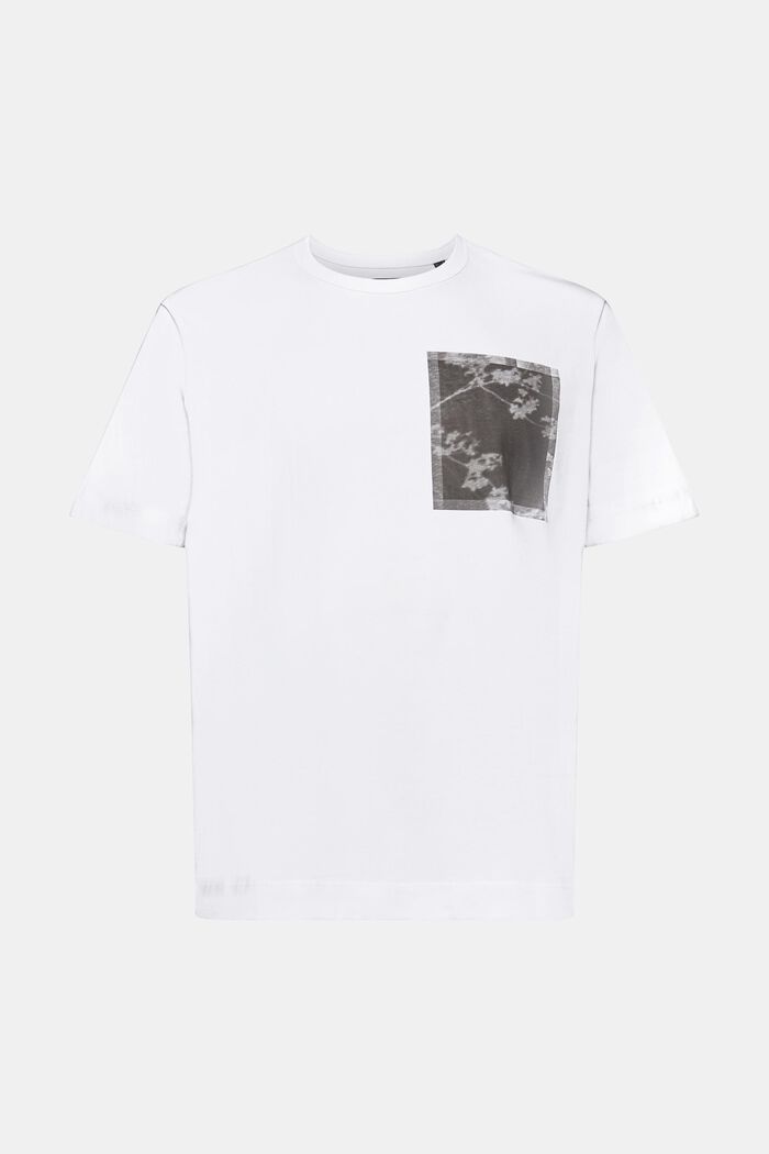 Bomulds-T-shirt med print på brystet, WHITE, detail image number 7