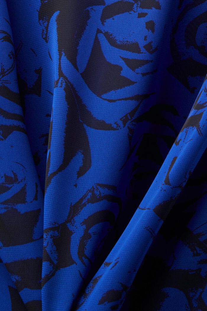 Chiffonbluse med snøre og print, BRIGHT BLUE, detail image number 5