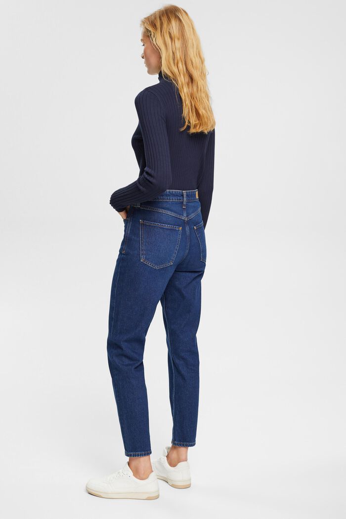 Mom fit jeans med høj talje, BLUE DARK WASHED, detail image number 3