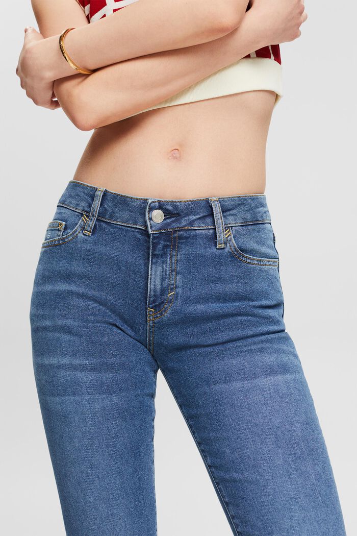 Bootcut-jeans med mellemhøj talje, BLUE MEDIUM WASHED, detail image number 3