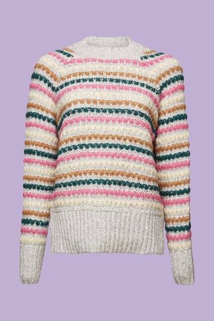 Sweater i uld-/bomuldsmiks