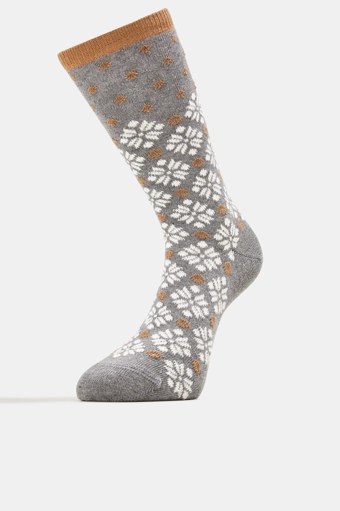 3-pak chunky sokker i norsk strik, GREY/BEIGE, detail image number 1
