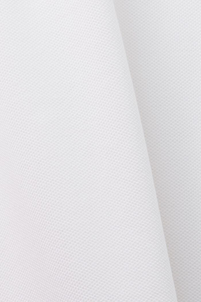 Tofarvet poloshirt i piqué, WHITE, detail image number 4